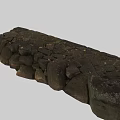 Natural Rustic Stone Ground With Cracked Surface And Green Moss Details