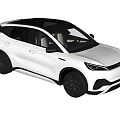 White Electric SUV Car With Modern Design Black Roof And Black Wheels