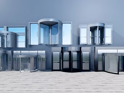 Various Types Of Modern Glass Doors And Windows With Architectural Designs 3d model