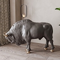 Bull Sculpture Installation Ornaments 3d model