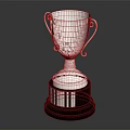 Shiny Silver Trophy With Curved Handles Black Base And Metal Shine Design