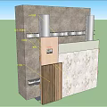 Building Component Wall Structure With Reinforced Concrete Insulation And Cladding Layers 3d model