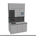 Modern Industrial Equipment With Digital Display Control Panel And Workbench Design 3d model