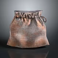 Cotton Linen Storage Bag With Drawstring Closure And Checkered Pattern
