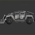 Armored Tactical Vehicle With Heavy Duty Reinforced Body And Large Off Road Tires