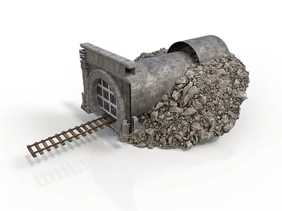 Medieval Style Stone Building Stone House Gravel Bridge Arch Ancient Building Ruins Remains Medieval House Entrance Architectural Scene 3d model