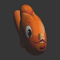 Cute Orange Goldfish Stuffed Toy With Big Eyes Spotted Body And Shiny Reflection