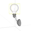 Modern Glass Globe Wall Light With Metal Bracket And White Base 3d model