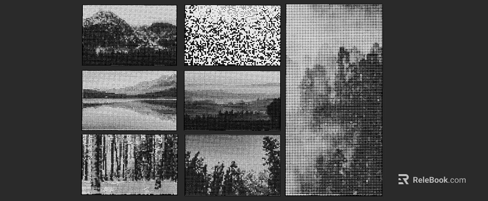 Scenic Wall Design Featuring Natural Landscape Collage With Mountains Trees And Lake 3d model 