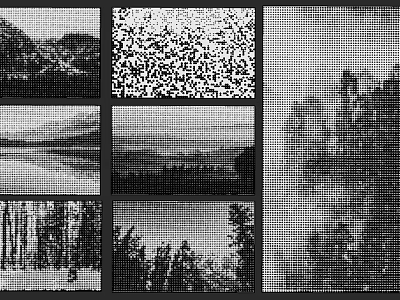 Scenic Wall Design Featuring Natural Landscape Collage With Mountains Trees And Lake 3d model