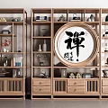 New Chinese Style Antique Rack Decorative Rack Decorative Cabinet Bookshelf Bookcase Entrance Cabinet Screen Partition Rack Storage Rack 3d model