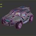 Futuristic Military Vehicle With Modern Design Roof Equipment And Reinforced Tires
