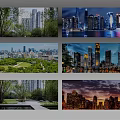 Aerial Planning Of Urban Landscape With Modern Architecture Green Spaces And Night Views