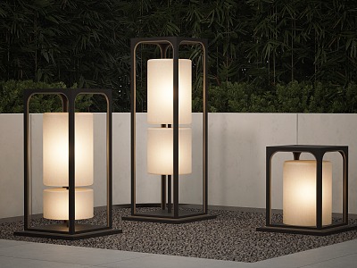 Modern garden lamp floor lamp outdoor lamp landscape lamp combination lawn lamp camping lamp 3d model