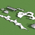 Modern Tensile Membrane Architectural Designs With Various Shapes And Outdoor Applications
