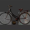 Vintage Bicycle With Red Seat Decorative Frame Spoked Wheels And Metal Accessories
