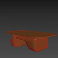 Modern Brown Coffee Table With Unique Leg Design And Smooth Surface 3d model