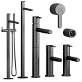 Modern Black Shower System With Rain Head Handheld Sprayer And Faucet Components 3d model