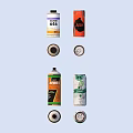 Everyday Household Items with Cleaning Sprays Insect Killer Beverage Cans and Small Containers
