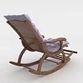 Comfortable Purple Padded Rocking Chair With Wooden Frame And Leisure Design