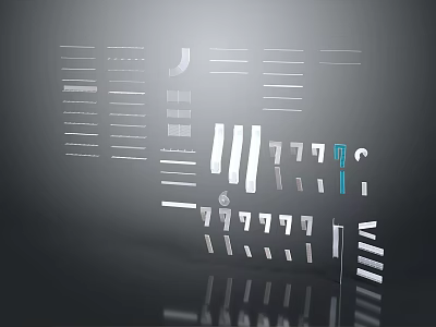 Geometric Modern Staircase Design With Reflective Metal Steps And Illuminated Accents 3d model
