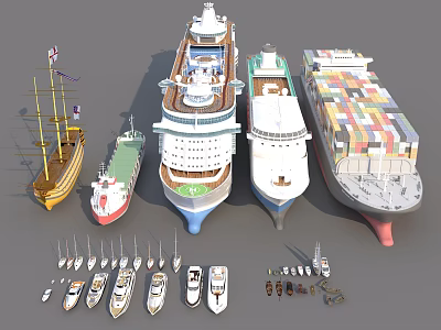 Luxury Yacht Collection Featuring Modern Design And Elegant Exterior Structures 3d model
