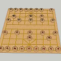 Traditional Chinese Chess Board with Classic Pieces for Recreational Game Entertainment