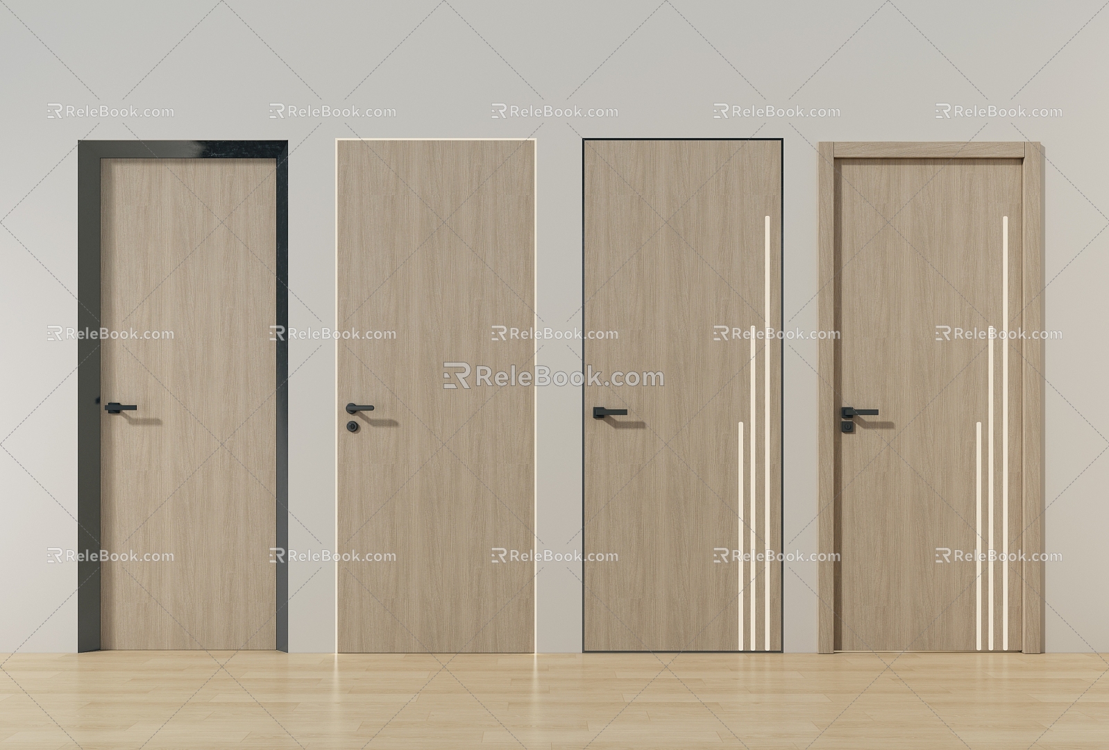 Modern single door combination 3d model