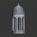 Detailed Domed Gazebo Structure With Textured Columns And Sturdy Base Design