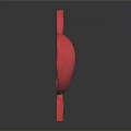 3D Rendered Red Stomach Model With Detailed Textured Surface And Anatomical Structure