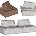 Modern Combination Sofa Piedmont Double Sofa Lazy Sofa 3d model