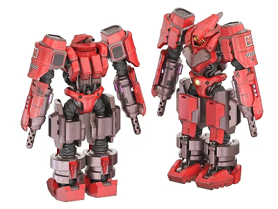 Intelligent Machines Red Mecha Robot Models With Mechanical Structures And Details 3d model