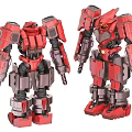 Intelligent Machines Red Mecha Robot Models With Mechanical Structures And Details