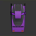 Futuristic Purple Sports Car 3D Model Design With Sleek Body And Neon Accents