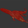 Ripe Corn Cob With Orange And Brown Kernels Dried Husks On Dark Reflective Background