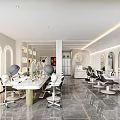 Modern Hair Salon Interior With Mirrors Styling Chairs And Elegant Decor Elements
