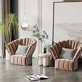 Modern Casual Sofa Combination Single Sofa Combination 3d model