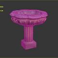 Classical Stone Garden Decorative Pedestal With Bowl Shaped Top And Carved Column Base