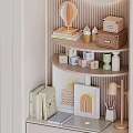 Arched Door Light Colored Wardrobe With Drawers Shelves Dolls And Hello Sunshine Light Up Sign
