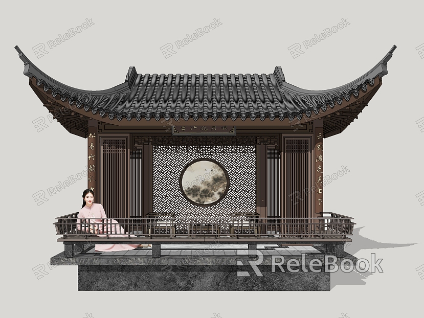 Chinese style pavilion garden pavilion leisure pavilion model