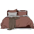 Cozy Double Bed Bedroom Setup With Soft Pillows Warm Blanket And Comfortable Bedspread 3d model