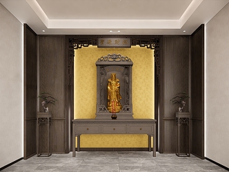 Chinese-style wealth shrine 3d model