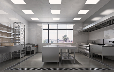 Modern Kitchen Commercial Kitchen 3d model