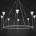 Elegant Modern Gold Chandelier With Circular Frame And Multiple Glass Arms