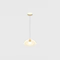 Modern Gold Pendant Light With Glass Shade Suspended Against Neutral Background
