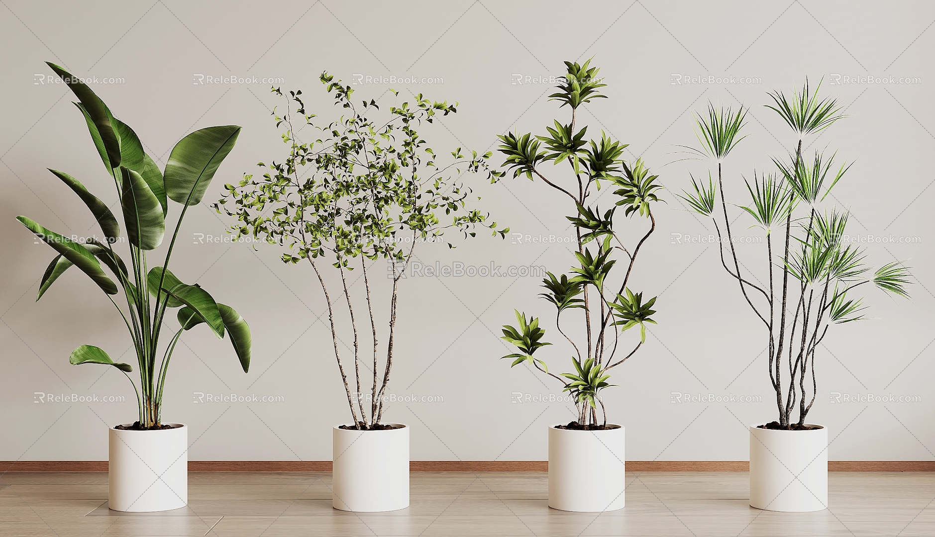 modern potted plant 3d model