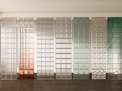 Partition wall glass brick partition glass brick gradient glass 3d model