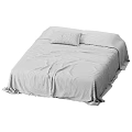 Light Colored Bed Linen Set With Soft Wrinkled Texture And Matching Pillow 3d model