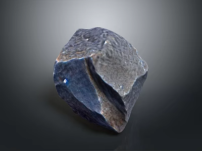 Natural Stone Material With Rough Texture And Irregular Shape Featuring Blueish Tint For Decor 3d model