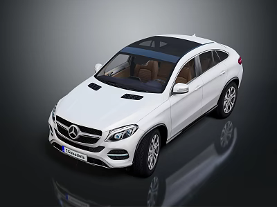 White Mercedes SUV With Panoramic Sunroof Brown Interior And Modern Design 3d model